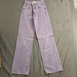 Zara Women's Lavender Straight Leg Jeans